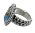 Multicolor Inlay Sterling Silver Southwest Ring Size 8-3/4 EX56248